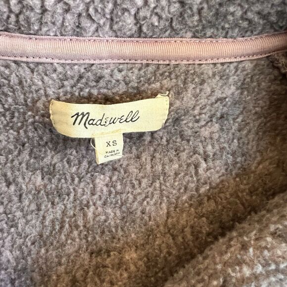 Madewell Polartec Fleece Womens XS Half Zip Jacket Purple Oversized Style #L9588 - Picture 3 of 8